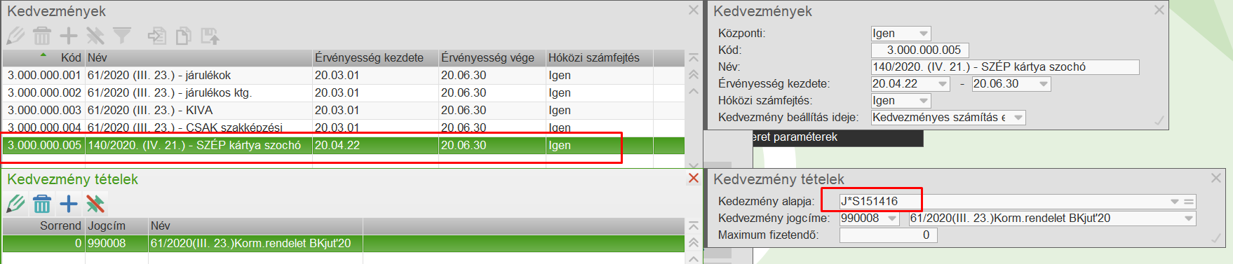 SZÉP kártya szochó kedvezmény