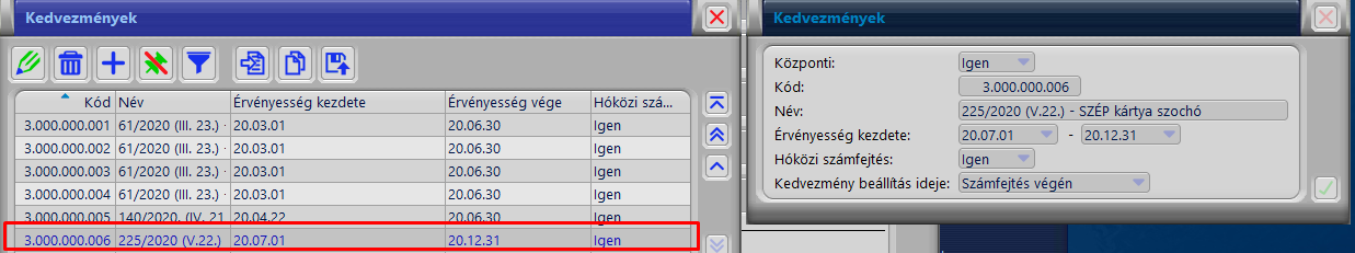 SZÉP kártya szochó kedvezmény júniustól decemberig