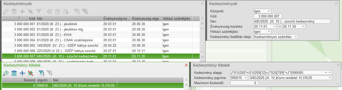 Kedvezmény tétel - szochó