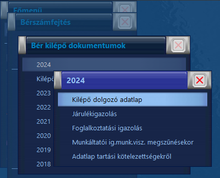 Kilépő dokumentumok 2024