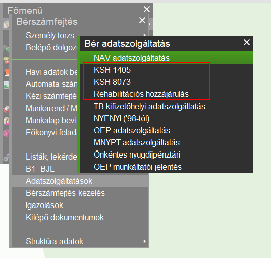 KSH adatszolgáltatások&nbsp;