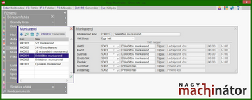 Munkarendek rögzítése