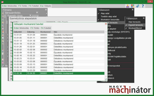 Egyedi időterv rögzítése