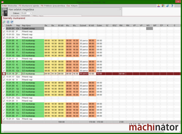 Januári havi adat felvétel