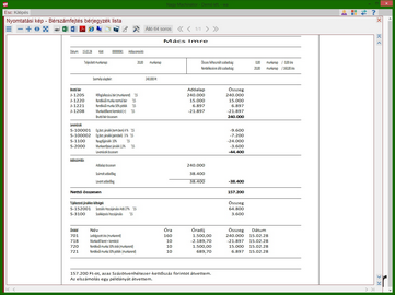 Február havi bérjegyzék