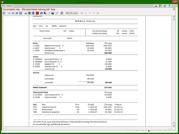 Március havi bérjegyzék