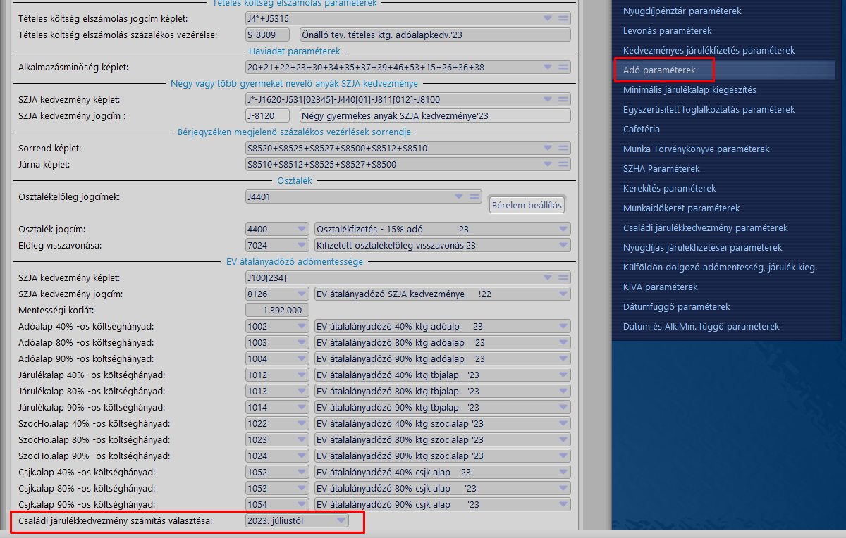 Átalányadózó családi járulékkedvezmény számítás