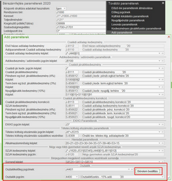 Számfejtés paraméterek / Adó paraméterek - Osztalék kezelése