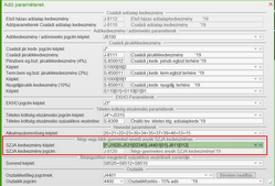Számfejtés paraméterek / Adó paraméterek