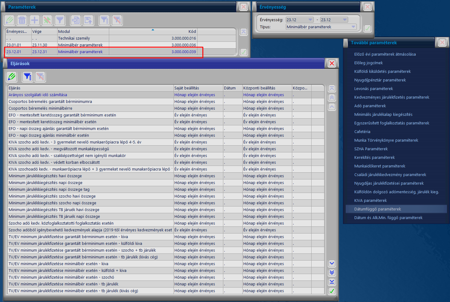 Minimálbér változások a különböző eljárásokban