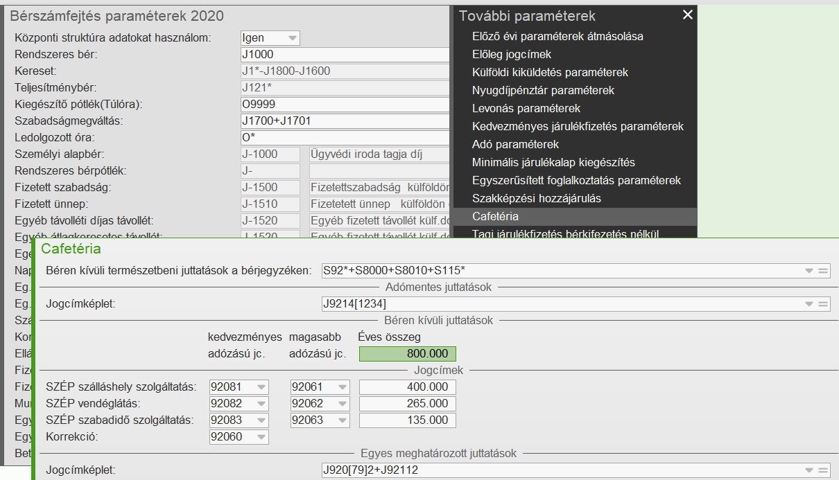 SZÉP kártya éves keretösszeg