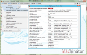 Központi struktúraadatok beállítása