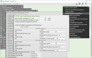 Számfejtés paraméterek - Külföldi kiküldetés paraméterek
