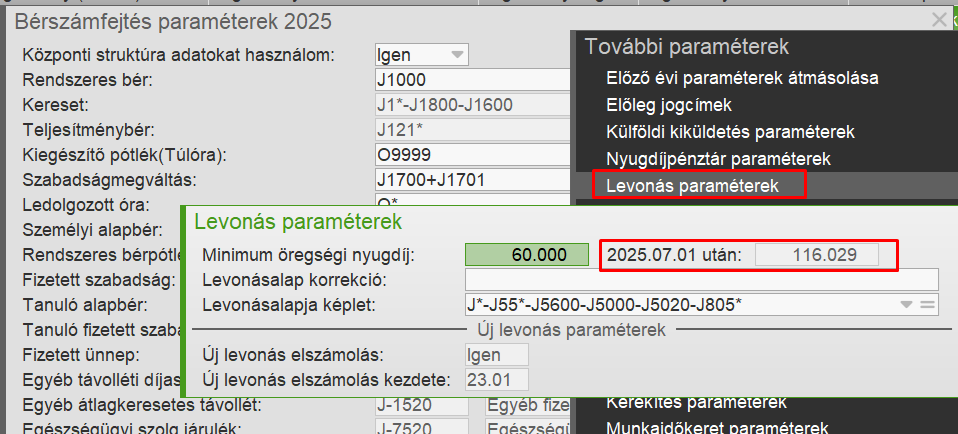 Levonás paraméterek 206-os verziótól kezdődően