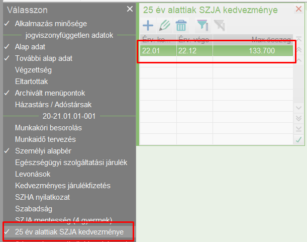 25 év alattiak SZJA kedvezményének havi korlát rögzítése