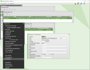 Megbízási díj rögzítése