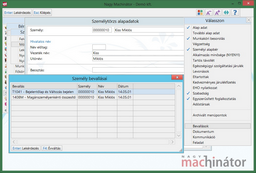 Bevallások elérése Személytörzs menüpontból