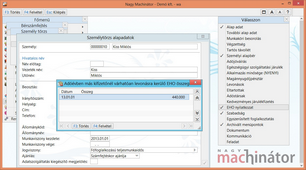 EHO nyilatkozat felvétele