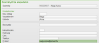 Dolgozó e-mail címének megadása