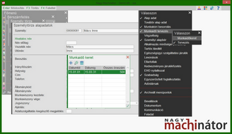 Munkaidőkeret tartamának rögzítése
