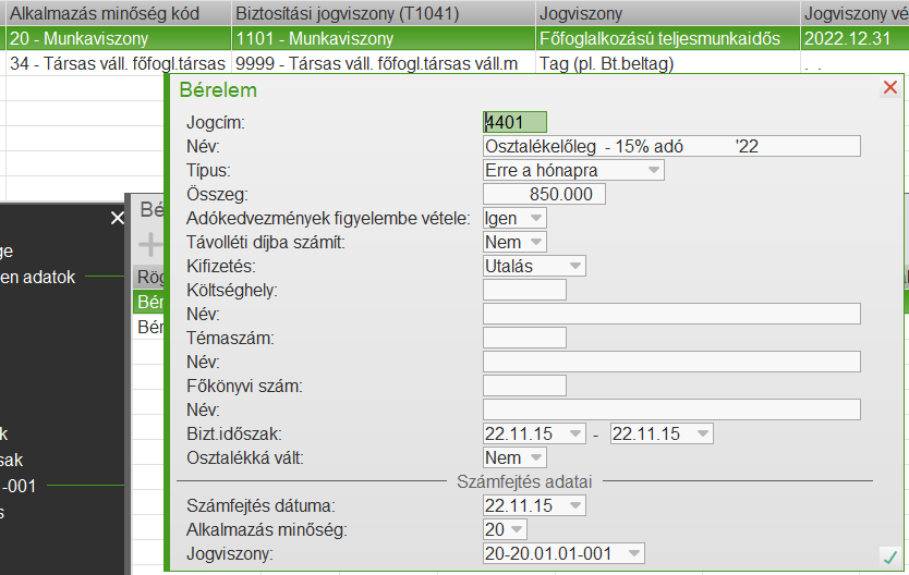 Novemberi osztalékelőleg