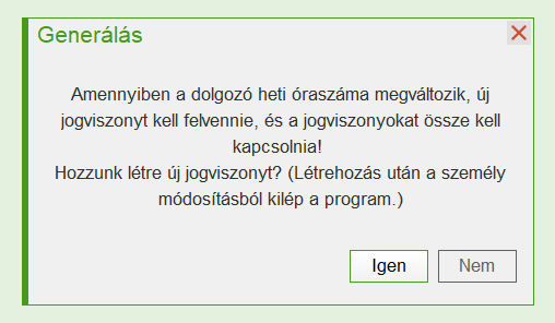 Heti óraszám változása