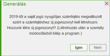 Nyugdíjas kód vátozás