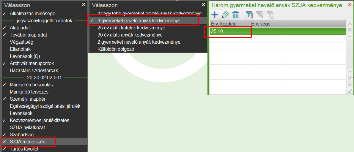 Kedvezmény rögzítése