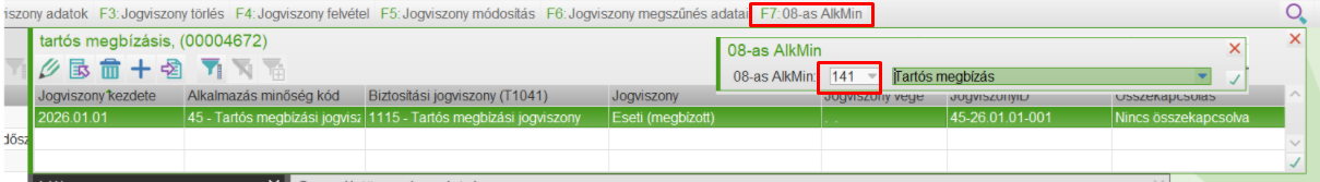 Alkalmazásminőség kód megadása