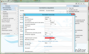 Távollétidíj korrekció megadása a személytörzsben