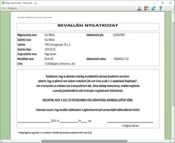 Bevallási nyilatkozat