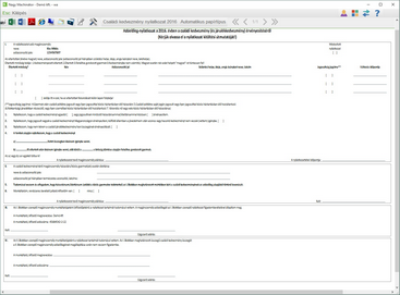 Nyilatkozat a családi kedvezmény érvényesítéséhez