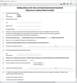 Nyilatkozat az első házas kedvezmény érvényesítéséhez