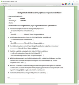 Nyilatkozat a figyelembe vehető költésgekről