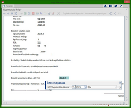 Bejelentés dátuma a NAV felé - beviteli mező