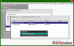 Munkarend generálás művelet indítása