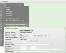 Banktétel generálás export számlákból