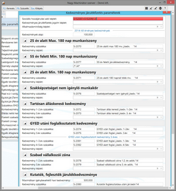 Kedvezményes járulékfizetés számfejtés paraméterei