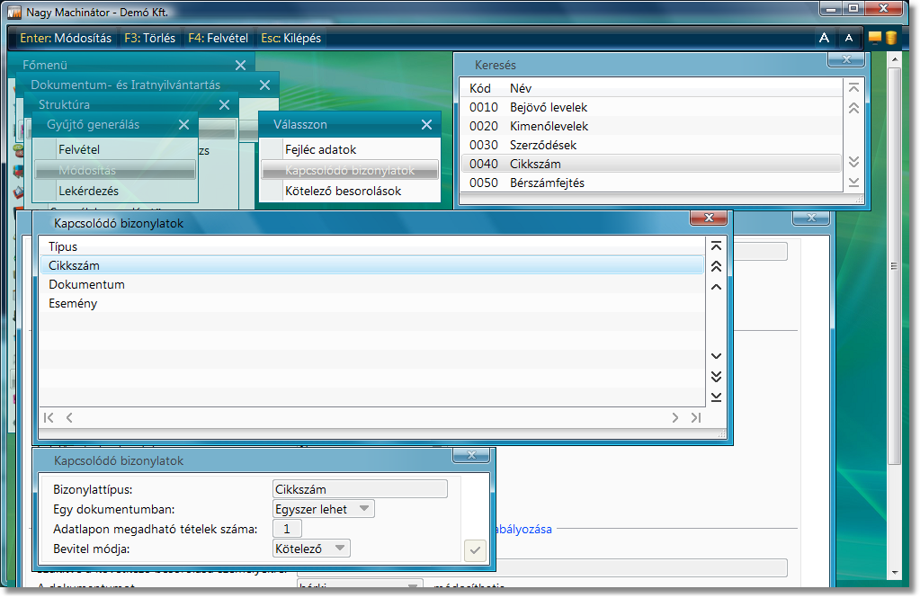 Gyűjtő - Bizonylattípus