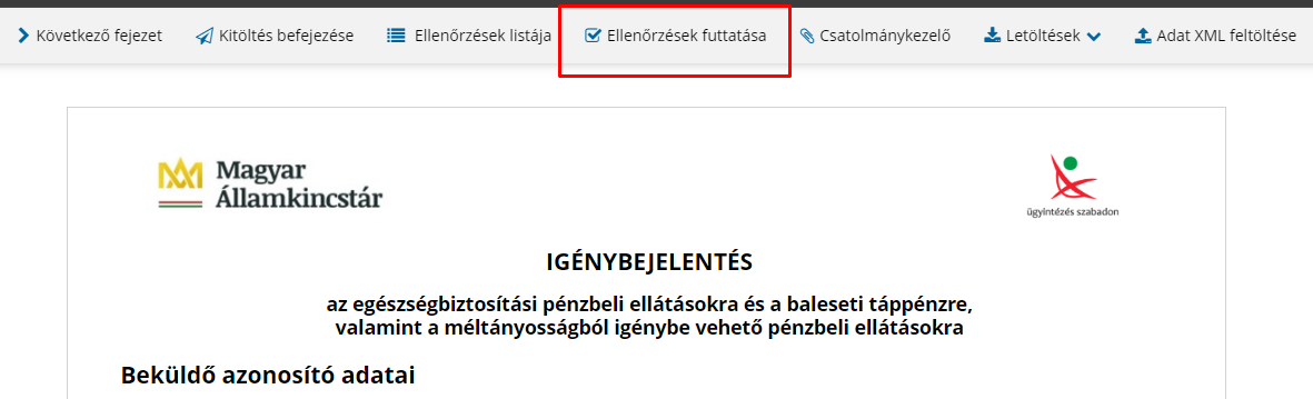 Ellenőrzések futtatása
