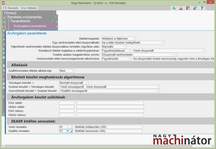 EKÁER sorozat megadása az Áruforgalom paraméterekben