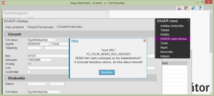 Kockázatos élelmiszer szállítására vonatkozó üzenet