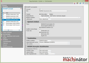 Belföldi beszerzés EKÁER sorozat létrehozása