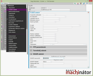 Szállítmányozó EKÁER számának megadása