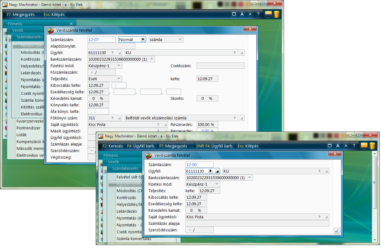 Vevőszámlázás átalakítása