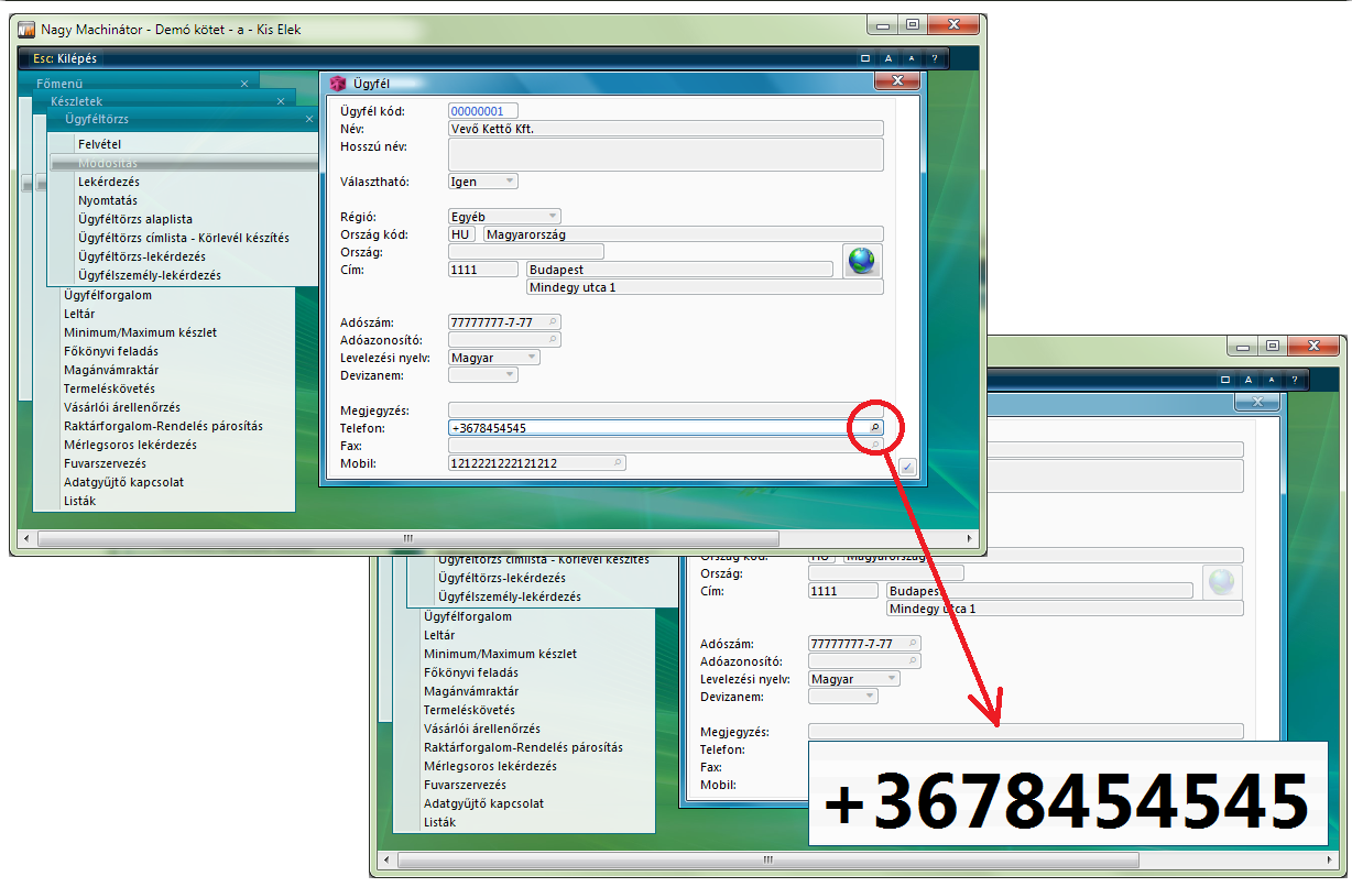 Telefonszám mező nagyítása