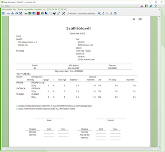 Szállítólevél (fuvarból, nem &nbsp;raktárforgalomból készült)