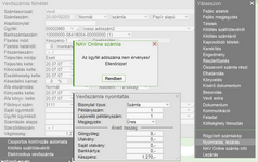 Üzenet hibás adószám esetén