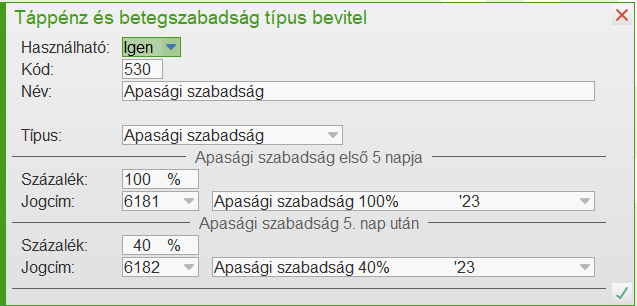 Táppénz és betegszabdság típus