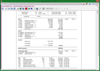 Február havi bérjegyzék - részletes